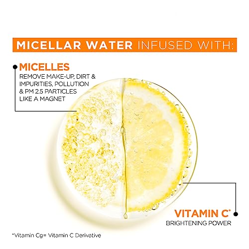 Image of Garnier Skin Naturals, Cleansing Water, Cleansing & Brightening, Micellar Water with Vitamin C, 125 ml (Pack of 2)