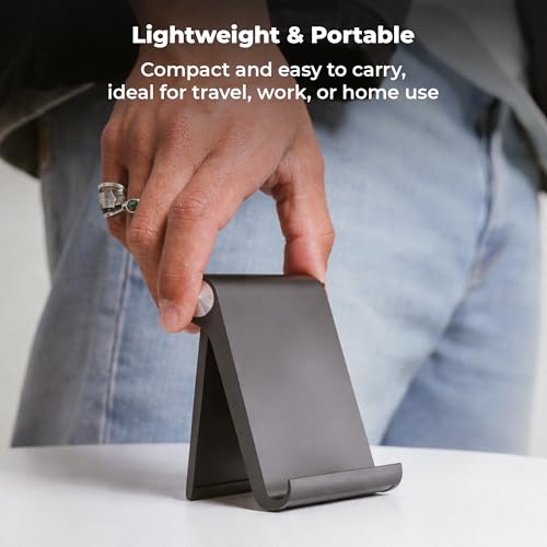Image of Zebronics Foldable Mobile & Tablet Stand, Multi-Angle Adjustable, Supports Up to 30.48cm Devices, Lightweight & Portable Design (MTS30)