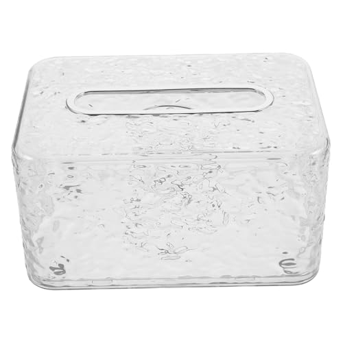 POPETPOP Caja De Pañuelos Titular De Papel De Seda Cubierta De Tejido Porta Pañuelos para Baños Soporte para Pañuelos Faciales Dispensador De Papel Tisú De Escritorio El Plastico Silver