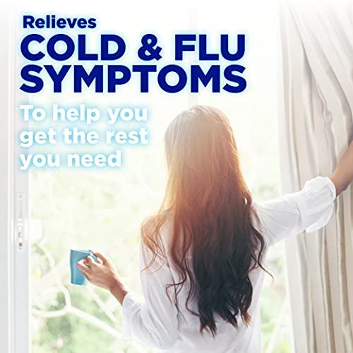Amazon Basic Care Nighttime Cold & Flu Relief, Maximum Strength Multi-Symptom, Sore Throat, Cough, Fever Reducer, Pain Reliever & Antihistamine Liquid, Original Flavor, 8 fl oz (2-Pack) view 4