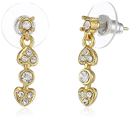 Image of Estele Gold & Rhodium Plated Hearts & Rounds Long Earring with Austrian Crystals for Women