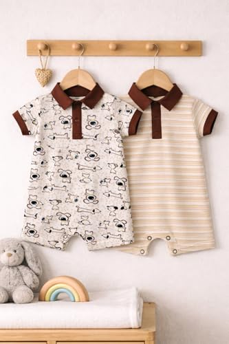 Image of TuddyBuddy 100% Cotton Romper /Jumpsuit /Bodysuit Set for Baby (Pack of 2 Playsuits)