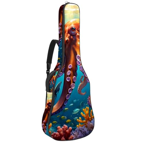 Sac pour guitare acoustique 41 pouces étanche multicolore avec plusieurs poches