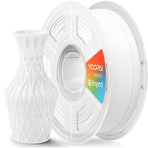 Image of PLA+ Matte Filament 1.75mm, Soft Matte Finish, Reduced Layer Lines, 1KG (2.2lbs) 3D Printer PLA Filament, Dimensional Accuracy + /- 0.02 mm, Ivory White