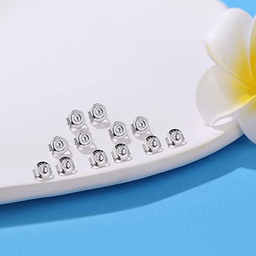 Earring Backs For Studs, Moconar 12Pcs 925 Sterling Silver Earring Backs Replacements, Hypoallergenic Earring Backs Secure Ear Locking Pierced Earring Backs For Studs #TOP6
