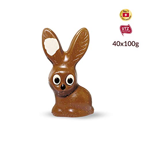Frey Schokoladenhase "Mahony" 40er-Pack à je 100g - Osterhase aus Milchschokolade & Honig-Mandel-Nougat - Großpackung 40 x 100g - UTZ-zertifizierte Schweizer Schokolade - ideal für Ostergeschenke – Bild 3