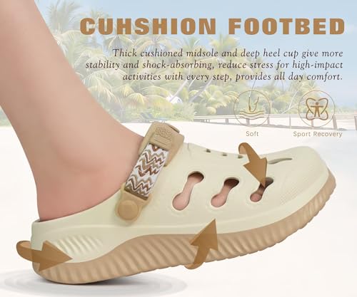 Image of KuaiLu Womens Classic Recovery Clogs Comfortable Walking Cushion Sandals for Women Relif Plantar Fasciitis Ladies Orthotic Arch Support Slip-on Mules, Adult Slip Resistant Shoes