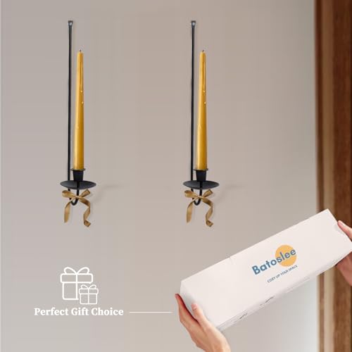 Batoslee BTS-10002001 Wall Candle Holder Set Of 2, Stylish Black Metal Wall Mount Candle Sconces, Modern Wall Decoration For Living Room thumb #5