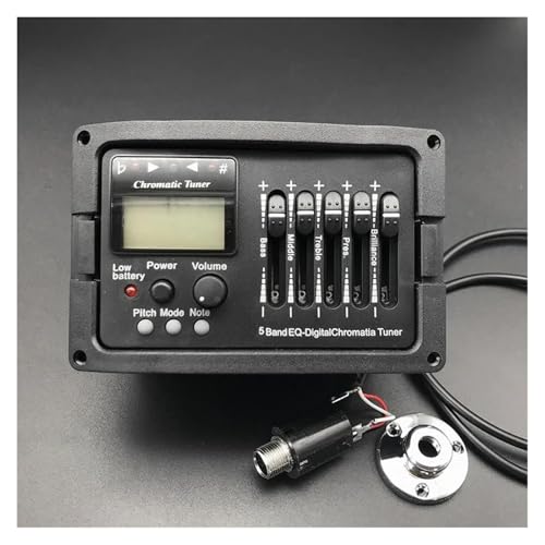 4セット 5バンド アコースティックギター プリアンプ EQ イコライザー クラシックアコースティックギターアンプ デジタルチューナー ピエゾピックアップ 楽器のピックアップ(With)