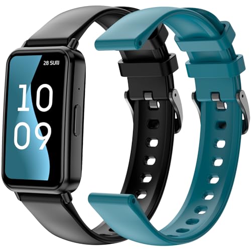 SPC Duo Fit - Smartband con display AMOLED 1,47' | Chiamate e notifiche Bluetooth | Oltre 100 sport | 2 cinturini (nero e turchese) | Durata batteria fino a 8 giorni | IP68 | App Smart You
