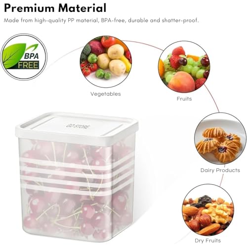 Image of GO STORE Pack of 6 Fridge Storage Boxes, Freezer & Refrigerator Organizer Containers Kitchen Storage Container Set Kitchen Accessories Items for Home Food Storage Box (800 ml)