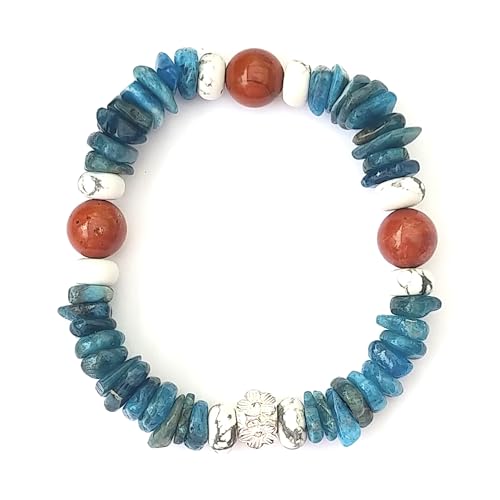 Bracelet en apatite bleue et howlite naturelle pour un style quotidien