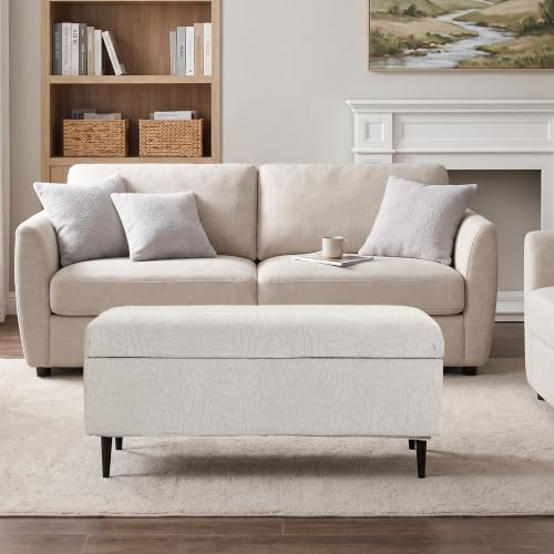 Image of FUANGUI Waterproof Ottoman Cover Slipcovers Rectangular Folding Stretch | Storage Bench Footrest Sofa Stool Covers Footstool Protector with Elastic Bottom, Removable Washable,Small