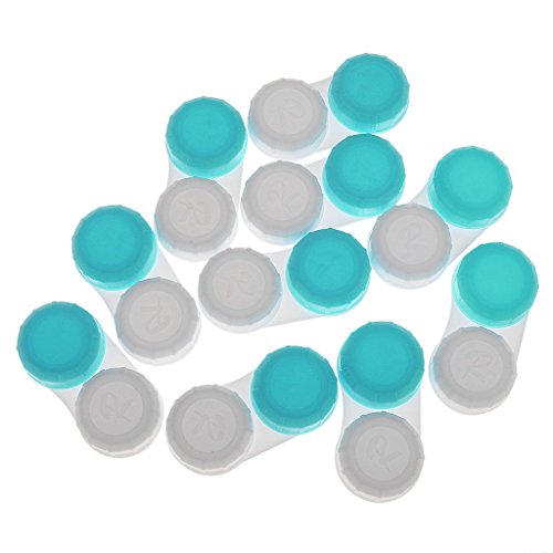 MagiDecor Étui Lentilles Boîtes de Lunettes de Contact Stockage Trempage Voyage pour Femme Lot de 10pcs (Bleu) Cover