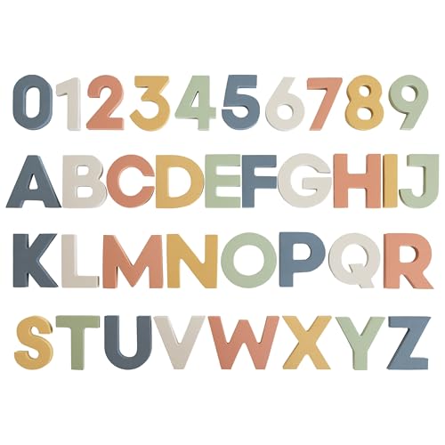 Image of mushie Foam Letters & Numbers Bath Play Set (Sol) | 26 Pieces for Ages 3 Years+ | Floating Foam for Kids and Toddlers