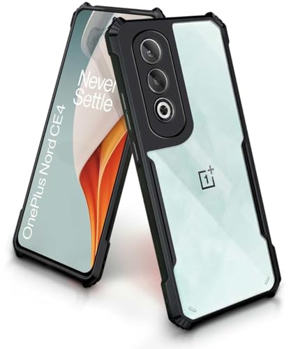 Amazon Brand - Solimo Shockproof Clear Back Cover for OnePlus Nord CE4 5G | 360 Degree Protection | OnePlus Nord CE4 5G Back Cover Case (PC & TPU, Black Bumper) (B0D2P9VDQY) Amazon Price History, Amazon Price Tracker
