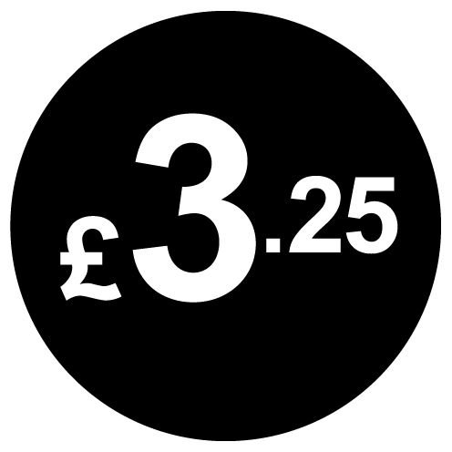 £ Black Price Stickers - 20mm, £3.25, 10000 — image 1