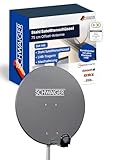 SCHWAIGER Satellitenschüssel I Ø 80 cm Stahl Offset Antenne in anthrazit I Multifeed geeignet & wetterfest I SAT Schüssel mit LNB Tragarm & Masthalterung I maximale Empfangsleistung 38,5dB