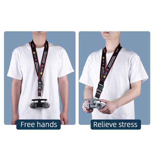 Image of Neck Lanyard with Metal Clip Compatible with DJI FPV Remote Controller 3 /2, Nylon Braided Shoulder Neck Lanyard Strap with Flight Safety Warning Slogan Remote Control Accessories