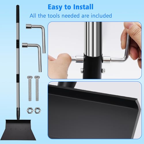 GHWMYD Multifunktionale Reinigungsschaufel, mit 120cm Abnehmbar Griff, 27cm Gartenschaufel Groß Flache Schaufel für Unkraut Entfernen und Moos de Outdoor, Unkrautentfernungswerkzeug für Rasenkanten