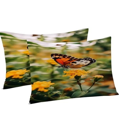 Housse de Couette 220x240 Papillons sans repassage parure lit zippée - 5