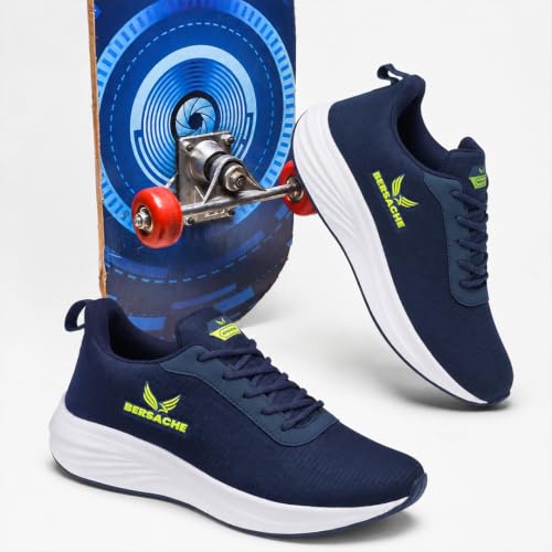 Image of BERSACHE Boy's Lightweight Sports Shoes | Lace-Up Running Shoes with Cushioned Sole