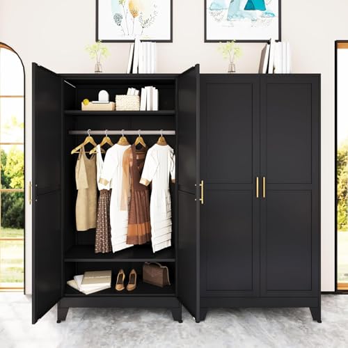 erosoei 71 'Metal Armoire Wardrobe Closet, Steel...