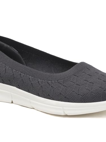 Image of Carlton London Women's Textured Knit Comfort Ballet Flats