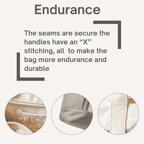 Canvas Tote Bag with Compartments for Women and Men Matched as Carry-on Luggage, for Gym, Laptop, Travel, Beach, Work, Nursing, Teacher3