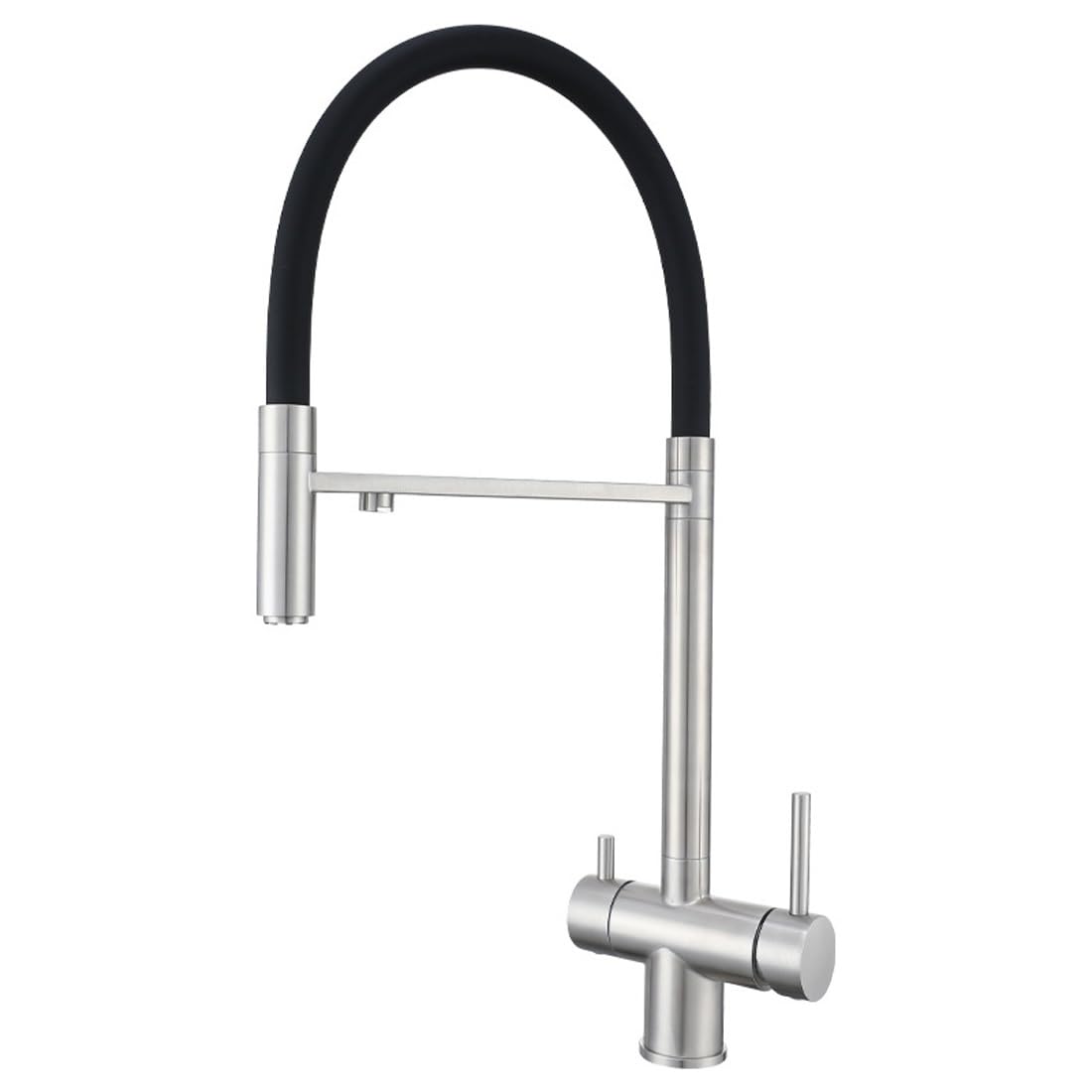 Robinet de cuisine avec douchette extractible - Mitigeur monocommande pivotant à 360° pour débit d'eau haute pression