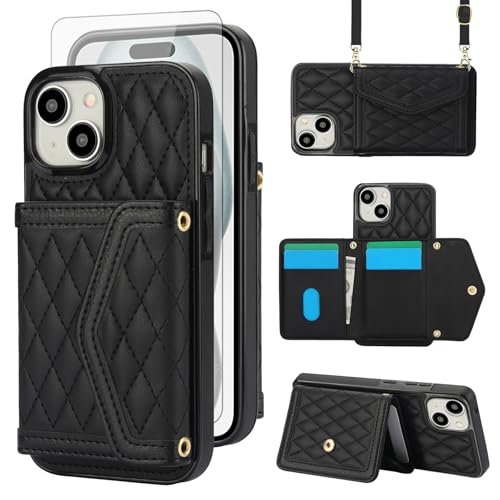 Coque iPhone 15 avec protège-écran verre trempé et blocage RFID
