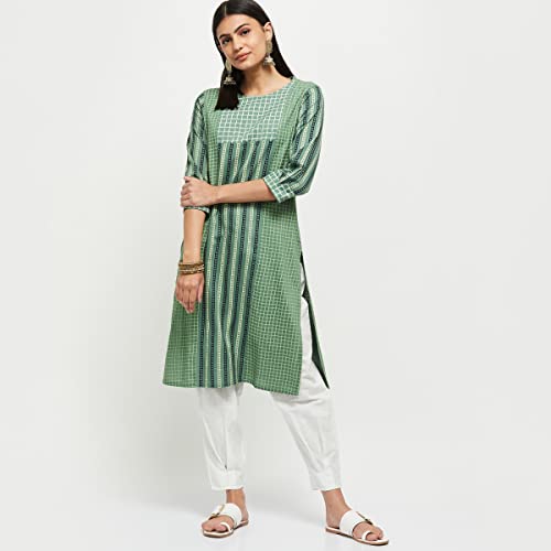 Image of Max Rayon Women's Checked Straight Kurta