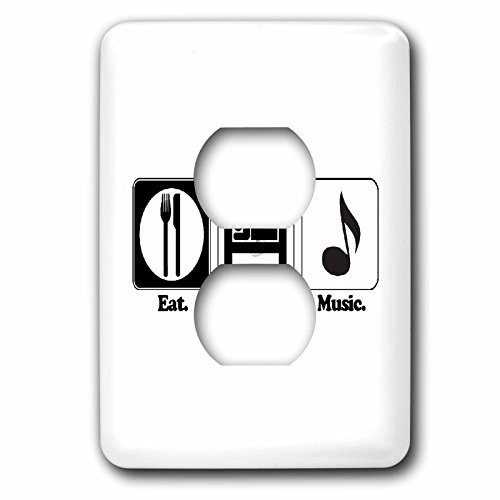 Double cache prise Eat Sleep Music robuste anti-rayures facile à poser