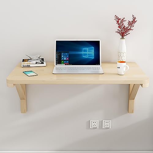 Bureau d'ordinateur pliant en bois massif pour libérer l'espace mural - 5