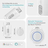 Homematic IP Smart Home Heizkörperthermostat – Pure, digitaler Thermostat Heizung, Steuerung per App, Alexa, Google Assistant, einfache Installation, Energie sparen, 161046A0 – Ansicht 3