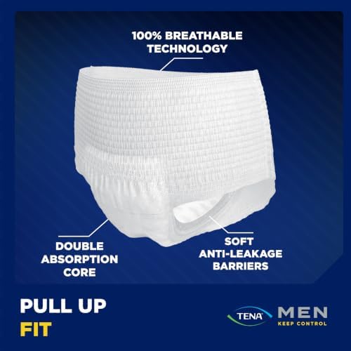 TENA Men Overnight Max Incontinence Underwear, S/M 34-50in, 72 ct — 사진 2