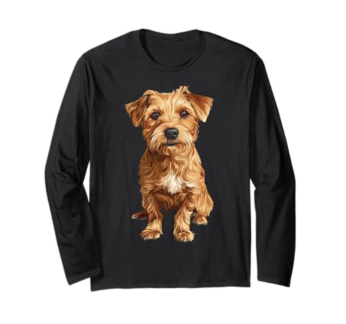 Norfolk Terrier Dog Motif Pet Artwork Norfolk Terrier Long Sleeve T-Shirt