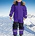 gsatuba Girls and Boys Snow Suits One Piece Winter Fashion Warm Overalls Comfy Waterproof 2024 Toddler Ski Suits 1-10 Years toddler snowsuit 4t Purple 7 Years