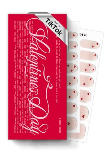 Image of ohora Semi Cured Gel Nail Strips (N Mini Heart) - Salon-Quality Valentines Nails, Works with Any Lamps, Long Lasting, Easy to Apply & Remove, Chip Resistant