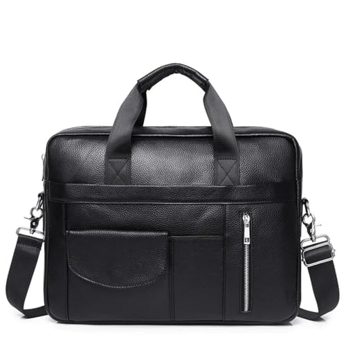 Bussiness Genuine Leather Briefcases for Men Handbags Laptop Briefcase Bags 15.6 Inch Office Computer Bag