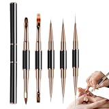 Doppelseitiges Nagelbürstenset | 5 Stück doppelseitige Dotting Pens | Nagel-Dotting-Werkzeuge,Für French-Blumenmalerei, zum Malen zu Hause und im Salon, für Damen und Mädchen
