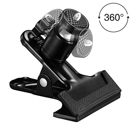 Supon Multi-Function Tripod Camera Clip Clamp Flash Holder Mount With 360 Swivel Photography Ball-Head 1/4" Threaded Screw For Camera Tripod, Slr, Dslr, Video Cameras,Studio Backdrop Camera #TOP3