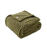 90x104 Inch Green King Size Blanket - Soft & Fluffy Fleece, Neutral Tan Color, Cute & Aesthetic, Perfect for Sofa, Couch, Bed, Living Room & Bedroom, All-Season Use, Plush & Cozy Decorative Blanket