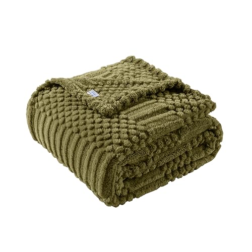 50x70 Inch Green Throw Blanket - Soft & Fluffy Fleece, Cute & Aesthetic, Perfect for Sofa, Couch, Chair, Bed, Living Room & Bedroom, All-Season Use, Plush & Cozy Decorative Blanket