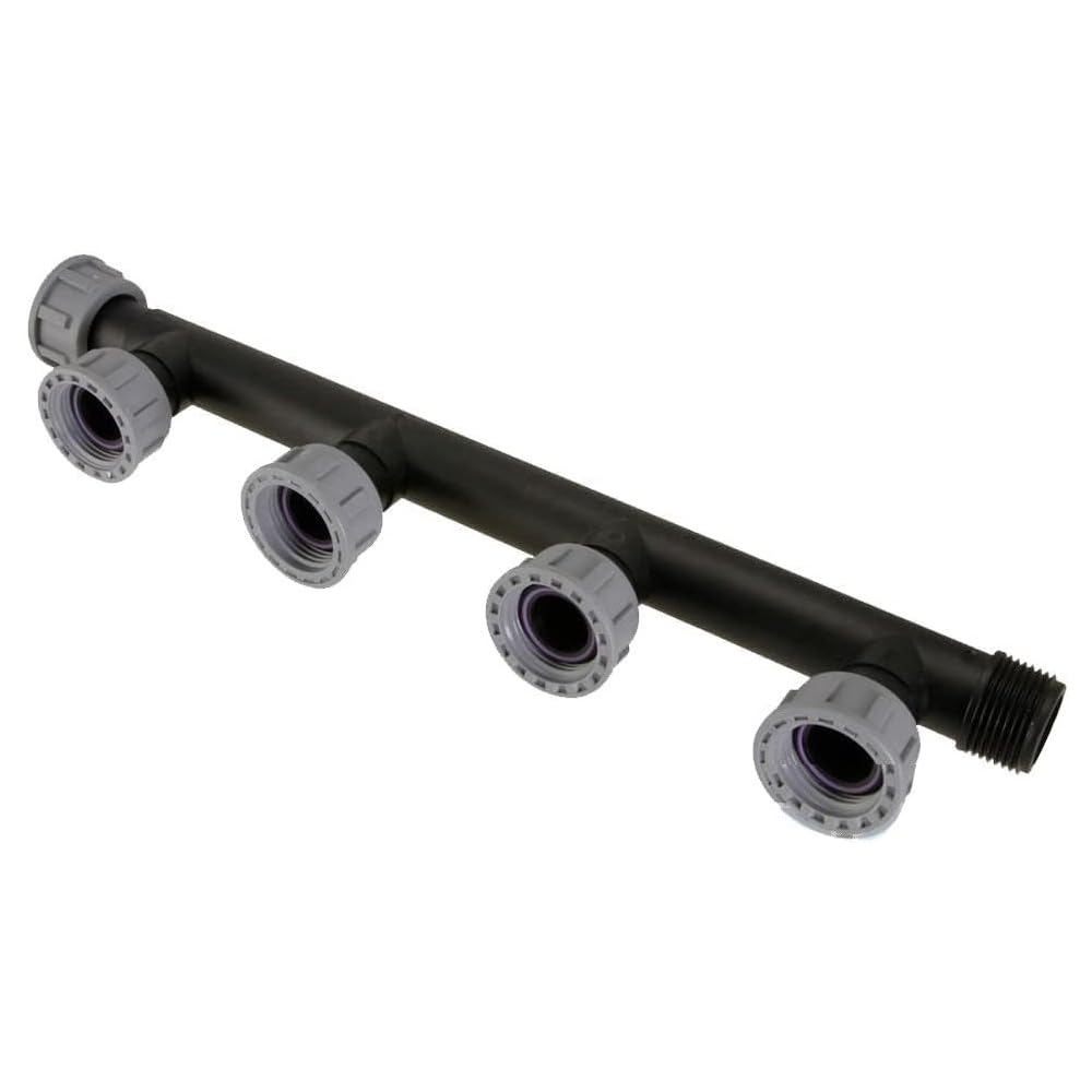Suinga Te Collecteur d'arrosage 1" pour 4 ou 5 électrovannes de jardin | Clarinete d'irrigation 4 sorties M-F-F-F-F 1'' | Collecteur d'irrigation