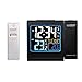 La Crosse Technology WT552 Réveil Radio Piloté avec project Ecran Couleurs Température Int/Ext - Noir