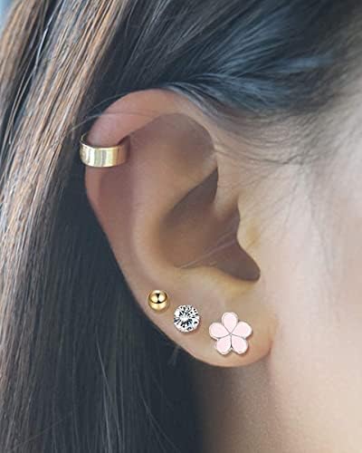 ADRAMATA 30 Pairs Stud Earrings for Girls Women Princess Dress Up Earrings Kids Flower Animals Star Heart Cute Stainless Steel Earrings Hypoallergenic Toddler Earrings Set for Girls Kids