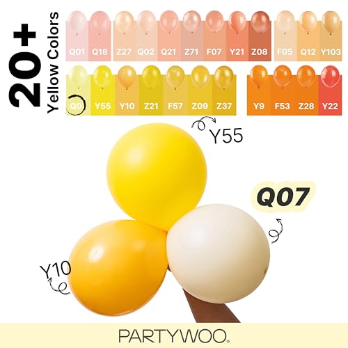 Image of PartyWoo Pastel Yellow Balloons 140pcs Different Sizes of 18 12 10 5 Inch Small Mini Light Pale Yellow Balloon Arch Kit Garland for Baby Shower Easter Birthday Party Decorations Yellow-Q07
