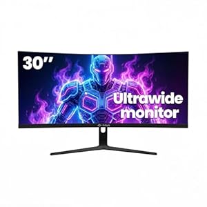CRUA 30-Zoll-Ultrawide-Curved-Mo... 21:9 WFHD (2560 x 1080p), VA-Bildschirm, 120% sRGB, 100 Hz, 1500R, FreeSync-Unterstützung, Wandmontage, HDMI/DP-Anschluss – Schwarz