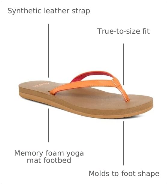 Image of Sanuk Yoga Joy Womens Flip Flops | Yoga Mat Footbed | Sandals for Women | Womens Yoga Sandals | Women's Beach Sandals